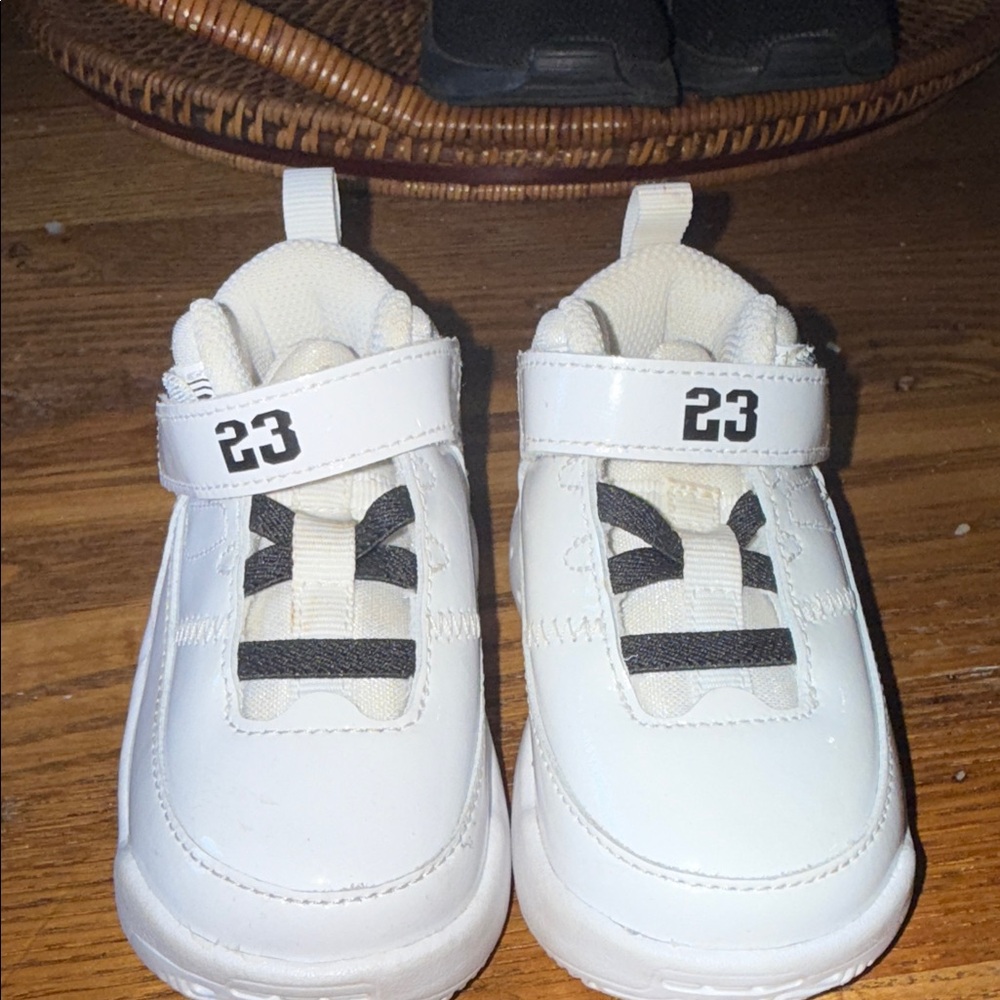 Jordan Kids White and Black Sneakers